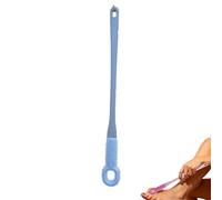 Brosse de nettoyage des orteils, brosse de douche pour pieds avec long manche, poils doux pour soins des ongles, fissures, crevasses, peaux mortes, personnes âgées et adultes handicapés (bleu)