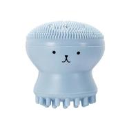 Brosse de nettoyage du visage à poils doux, masseur exfoliant en silicone pour les soins de la peau sensible Bleu clair
