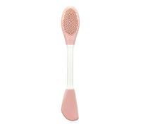 Brosse de nettoyage du visage, brosse de nettoyage des pores, applicateur facial en silicone à double tête, outil de récurage à poignée ergonomique, démaquillage douche, 16,38 cm, violet, rose, 1