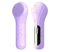 Brosse de nettoyage du visage en silicone avec fonction de chauffage et de vibration, étanche, rechargeable, 5 forces réglables, nettoyage en profondeur, exfoliant et massage (Pu