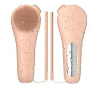 Brosse de nettoyage du visage en silicone, rechargeable, étanche IPX7 avec 5 niveaux réglables pour un nettoyage en profondeur, exfoliant et massant (kaki)