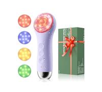 Brosse de nettoyage du visage IPX-7 étanche électrique rechargeable en silicone avec lumière LED 4 couleurs, 5 vitesses, appareil de massage exfoliant pour la peau pour homme et femme (violet)
