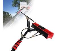 Brosse de nettoyage efficace pour panneau solaire avec manche télescopique de 10,8 m et tête de 35 cm - Parfait pour les fenêtres domestiques et commerciales et les solutions de nettoyage solaires