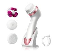 Brosse de nettoyage électrique 3 en 1 pour le visage et appareil de massage du visage (station de charge), rotation à 360 ° à 2 niveaux, étanche IPX7 pour exfoliation et massage en douceur, hommes