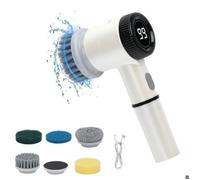 Brosse de Nettoyage Électrique Brosse Rotative pour Salle de Bain Brosse de Nettoyage Sans Fil avec 5 Têtes de Nettoyage pour