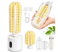 Brosse de Nettoyage Électrique for Biberons Lave-tasses Rotatif à 360 | Laveur Automatique de Gobelets avec Têtes Longues et Courtes Adhésif Mural for Tasses à Café