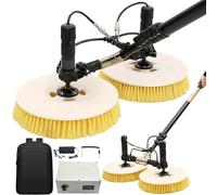 Brosse de Nettoyage électrique pour Panneaux solaires avec Double Disque et pulvérisateur d'eau Automatique, Tige télescopique 3,5 m/5,5 m/7,5 m, Outil de Nettoyage de Toit spécial pour Un e