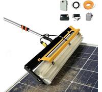 Brosse de nettoyage électrique pour panneaux solaires, laveuse rotative automatique professionnelle pour panneaux solaires,150W, brosse rotative de 60 cm, 380 tr/min(Dualpower,7.6M(25ft))