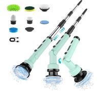 Brosse de nettoyage électrique rotative sans fil,3 réglages et 3 réglages d'angle, 7 têtes remplaçables, pour salle de bain