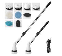 Brosse de nettoyage électrique rotative sans fil 8 en 1, brosse de douche avec 9 têtes de brosse interchangeables, brosse motorisée