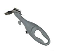 Brosse de nettoyage en acier inoxydable avec poignée ergonomique pour barbecue à gaz, charbon et grills électriques - Poils métalliques, passe au lave-vaisselle