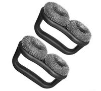 Brosse de nettoyage en acier pour barbecue tous types de barbecue - Tête et poignée en acier inoxydable pour un maximum de levier de nettoyage et de portée