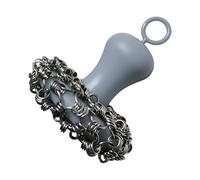 Brosse de nettoyage en fonte - Éponge à chaîne en métal - Brosse de cuisine robuste - Passe au lave-vaisselle - Pour poêles, poêles, barbecues, fours néerlandais, woks