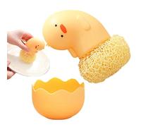 Brosse de nettoyage en forme de canard, brosse à vaisselle, brosse de lavage de cuisine multifonction avec base de rangement, boule en fibre pour nettoyage d'évier, casseroles, vaisselle, poêles