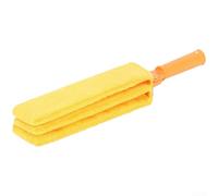Brosse de nettoyage en microfibre pour persiennes d'aération - Outil de nettoyage pour stores étroits - Baguette de dépoussiérage à lattes flexibles - Pour bureau, voiture - Orange