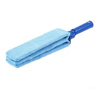 Brosse de nettoyage en microfibre pour persiennes d'aération, stores et espaces étroits, outil efficace pour enlever la poussière avec poignée ergonomique pour la maison, le bureau, bleu clair, vert