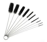 Brosse De Nettoyage En Verre, 10 Pièces/Ensemble Multifonctionnel En Métal, Pour Nettoyer Le Narguilé, Fumer Pipas, Tube À Essai Pour Bouteille D'Alimentation