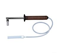 Brosse de nettoyage expresso avec manche en bois pour machine à café, baguette à vapeur et poils en nylon avec évent en silicone résistant à la chaleur et poignée en noyer massif anti-brûlure pour un