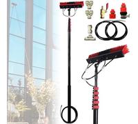 Brosse de nettoyage extensible pour panneau solaire avec tête rotative - Nettoyant efficace pour fenêtre et panneau solaire pour un nettoyage facile Longueur réglable pour les zones difficiles d'accès
