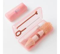 Brosse de Nettoyage,Goupillon pour biberon, tétine, Insert,Kit 3 en1, Nettoyage 360° et en Profondeur, Accesoire Allaitement, Silicone sans BPA, Multi Usage