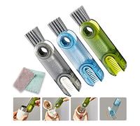 Brosse de nettoyage multifonction 3 en 1 - Petite brosse de nettoyage pour couvercle de bouteille, brosse de nettoyage - Mini brosse de nettoyage multifonction pour bouchon de bouteille d'eau, brosse