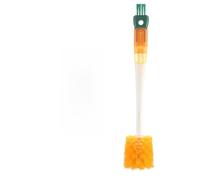 Brosse de nettoyage multifonction 5 en 1 amovible pour bouteilles, casseroles, bouilloires, thermos en verre, tasses et petits espaces (jaune)
