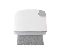 Brosse de nettoyage multifonction pour rebord de fenêtre avec tampon à récurer et grattoir pour rails de fenêtre, aérations de voiture, espaces de cuisine, coins morts, rainures (gris peu profond)