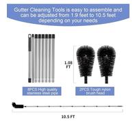 Brosse de nettoyage - Outil pour le nettoyage des canalisations souterraines - Brosse et déboucheur réglables - Pas besoin d'échelle