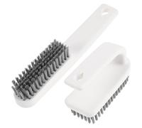 Brosse de Nettoyage pour Bain D’oiseaux Blanc, Manche Ergonomique Long | Pp, Poils Souples et Durs, Tête Courbée, pour Bain Céramique et Tubes D’alimentation, Balcon
