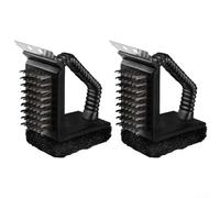 Brosse de nettoyage pour barbecue construite avec manche en acier inoxydable et poignée ergonomique pour des cycles de nettoyage répétés fiables