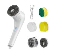 Brosse de nettoyage pour barbecue électrique - ABS PP Nylon | Nettoyeur de barbecue électrique sans fil étanche amovible avec 5 têtes de rechange | Brosse de nettoyage pour gril pour baignoire