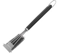 Brosse de nettoyage pour barbecue en acier inoxydable, accessoires de cuisine, brosses de nettoyage à poils, outil de cuisine, gadget de barbecue en plein air, noir, 45,8 x 17,8 cm