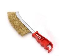 Brosse de nettoyage pour barbecue en fil d'acier avec poignée en plastique, outil parfait pour dérouiller le métal