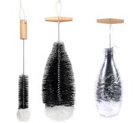 Brosse de Nettoyage pour Bouteilles,2 Pièces Goupillon Bouteille Brosse Dense pour Biberon Gourde en Verre et Bouteilles Étroites Goupillon Bouteille pour Sodastream,Carafe,Biberon,Gourde