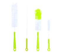 Brosse de Nettoyage pour Bouteilles à Long Manche, Lot de Set de Vert | Pp Plastique et Nylon, Tête Unique, Légère, pour Parois Intérieures et Recoins Difficiles