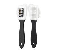 Brosse de nettoyage pour chaussures en daim et nubuck - 4 voies - Brosse de nettoyage pour chaussures en daim avec poils en laiton et nylon