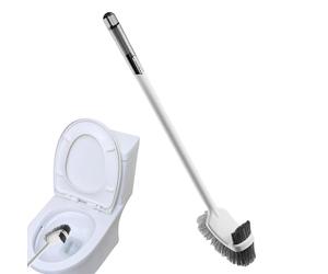 Brosse de nettoyage pour cuvette de toilette, brosse de toilette à long manche pour un nettoyage en profondeur, brosse de nettoyage pour suceur plat à long manche garantit l'absence d'angles morts