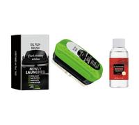 Brosse de Nettoyage pour Film Gras - 120ml Nettoyant Imperméabilisant à Action Rapide,Décapant Huile et Graisse pour Vitres et Pare-Brise - pour l'Entretien Sécuritaire des Vitres et Miroirs