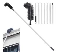 Brosse de nettoyage pour gouttières - Extension télescopique pour tuyaux d'échappement, balai flexible nettoyant longue portée | outil manuel avec tête incurvée pour débris, feuilles, poussière et