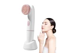 Brosse de nettoyage pour le visage, outil de lavage du visage, brosse électrique à vibration, outil de soin de la peau à ultrasons étanche, appareil de massage du visage avec 2 têtes pour nettoyer les