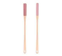 Brosse de nettoyage pour les espaces d'orteils à long manche pour la douche pour laver les pieds et entre les orteils, élimine la peau dure et masseur de pieds (rose)