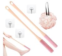 Brosse de nettoyage pour les orteils, brosse de douche en silicone pour pieds de douche avec long manche, brosse de bain ergonomique douce pour le nettoyage entre les orteils