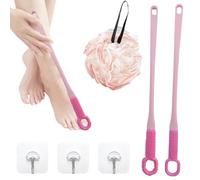 Brosse de nettoyage pour les orteils - Brosse de nettoyage pour pieds - Brosse de séparation des orteils pour le nettoyage des pieds - Brosse en silicone avec poignée longue - Brosse de pédicure pour