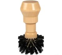 Brosse de nettoyage pour machine à café avec poignée en bois pour panier porte-filtre de 49 mm, 50 mm, 51 mm, 54 mm, 58 mm - Poils en nylon - Beige (49-54 mm)