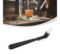 Brosse de nettoyage pour machines à expresso et moulins à café avec poils en nylon épais et poignée d'angle spéciale pour nettoyer les têtes et joints de groupe (noir)