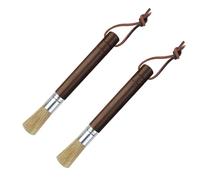 Brosse de Nettoyage pour Moulin à Café, 2 Pcs Baristas Pinceaux à Poils Doux, Brosse Café à Manche en Bois, avec Cordon pour Le Nettoyage de La Machine à Café