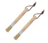 Brosse de Nettoyage pour Moulin à Café, 2 Pcs Baristas Pinceaux à Poils Doux, Brosse Café à Manche en Bois, avec Cordon pour Le Nettoyage de La Machine à Café