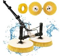 Brosse de nettoyage pour panneaux solaires et fenêtres avec manche extensible, double tête de brosse pour un nettoyage à grande portée, système d'alimentation en eau pour un nettoyage efficace
