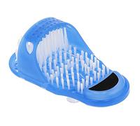 Brosse de Nettoyage pour Pieds Exfoliante avec Ventouses, Plastique Bleu, 28x14x10cm, Massage Douche Anti-Dérapante