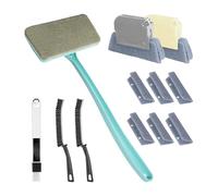 Brosse de nettoyage pour porte coulissante, écran de fenêtre - Grattoir à amovible à long manche professionnel pour douche, cuisine, plafond, évier, aération, mur, tapisserie d'ameublement
